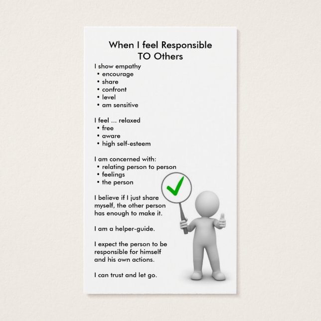 Cartes responsables (Dos)