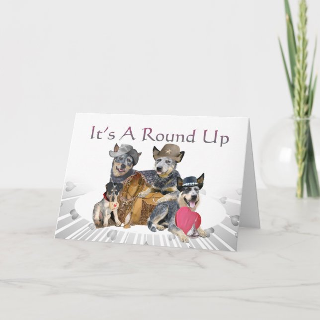 Cartes rondes Valentine de chien de bétail (Devant)