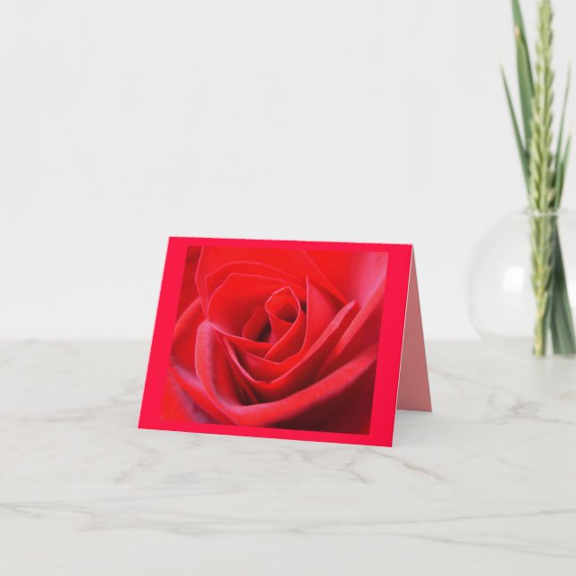 Cartes Rose Rouge Fleurs Carte de voeux personnali (Devant)