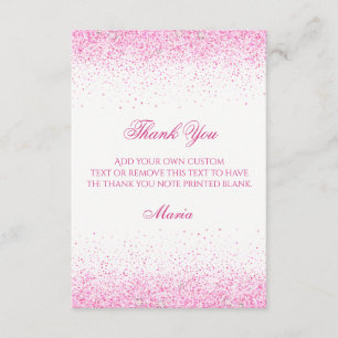 Cartes roses de Merci de parties scintillantes