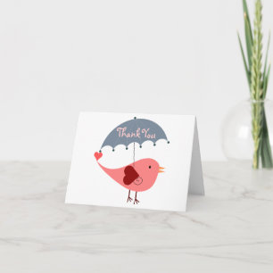 Cartes roses et bleues de Merci de parapluie