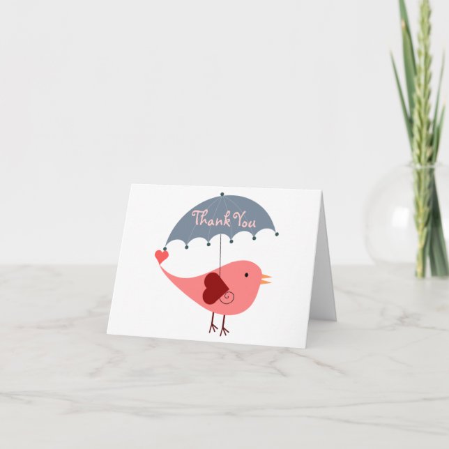 Cartes roses et bleues de Merci de parapluie (Devant)