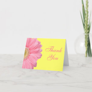 Cartes roses et jaunes de Merci de marguerite de