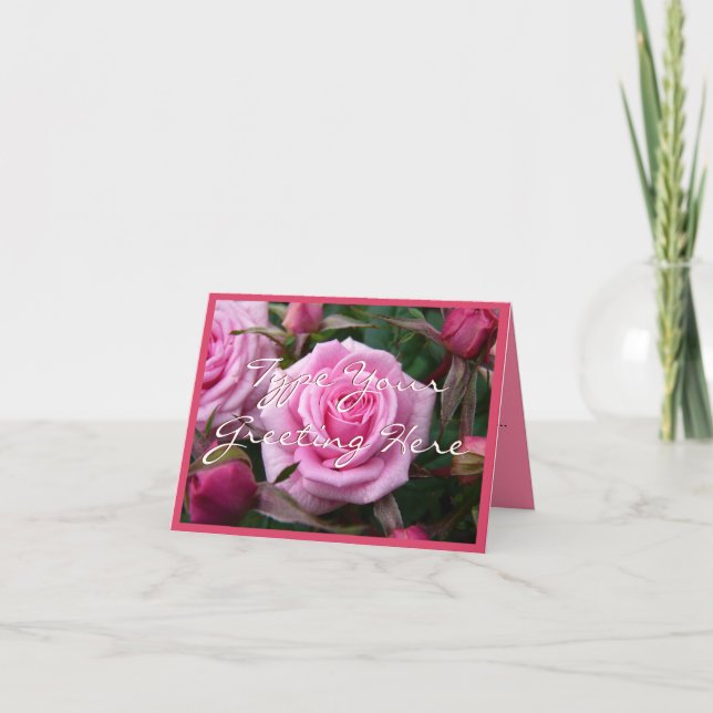 Cartes Roses Fleurs roses Carte de voeux personnal (Devant)