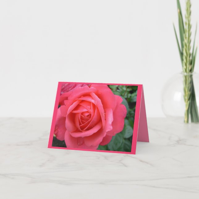 Cartes roses Fleurs roses Carte de voeux personnal (Devant)