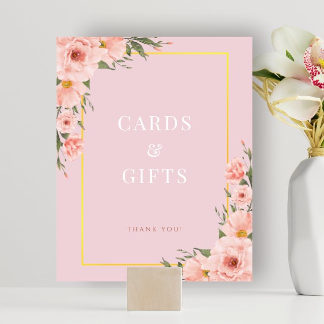 Cartes Roses Rouges Vides Cadeaux Poster (Blush Dusty Pink Cards Gifts Shower Sign Poster)