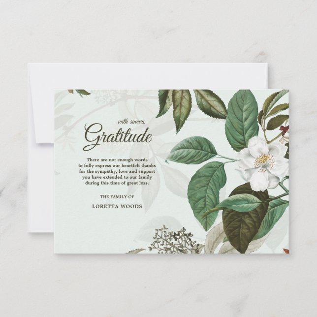 Cartes roses sauvages de Merci de perte (Devant)