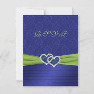 Cartes Royal Blue Pleins et Chartreuse RSVP
