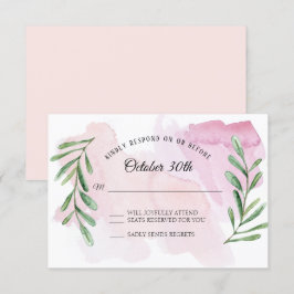 Cartes RSVP à la peinture aquarelle moderne avec f