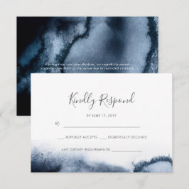 Cartes RSVP aquarelle noir d'encre