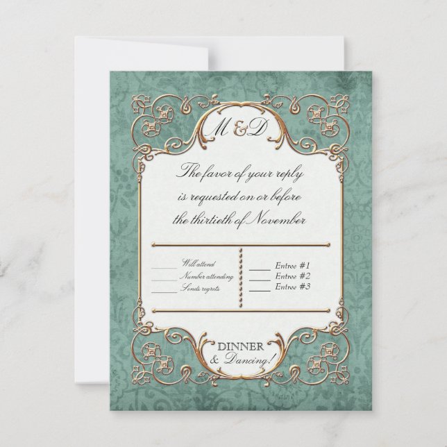 Cartes RSVP Art Nouveau Roaring 20s Style Déco (Devant)