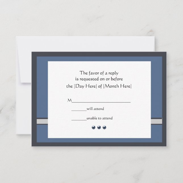 Cartes RSVP Barre Personnalisée Mitzvah (Devant)