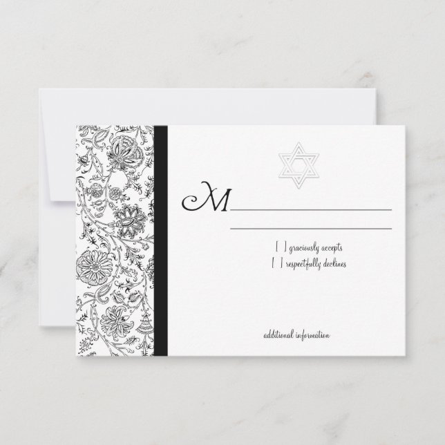 Cartes RSVP Bat mitzvah élégantes (Devant)
