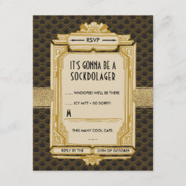 Cartes RSVP Black et Gold Great Gatsby