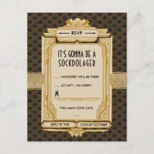 Cartes RSVP Black et Gold Great Gatsby