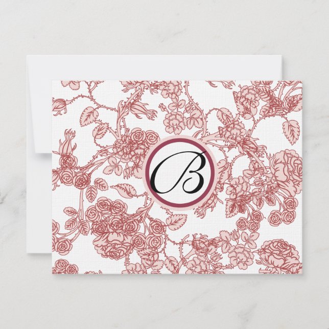 Cartes RSVP-Black Rose Red Trim - motif passé (Devant)