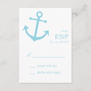 Cartes RSVP (bleu pâle) pour Ancre nautique
