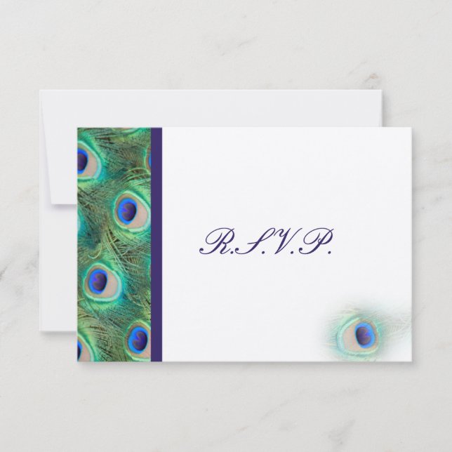 cartes Rsvp bleu paon cobalt (Devant)