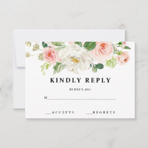 Cartes RSVP Blush Floral Wedal