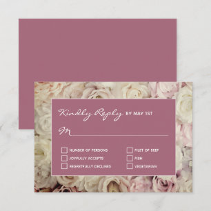 Cartes RSVP Brown Mulberry rose Rose Arrière - pla