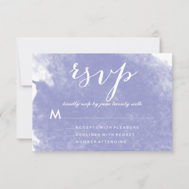 CARTES RSVP CHIC PURPLE WATERCOLOR MARIAGE (Devant)