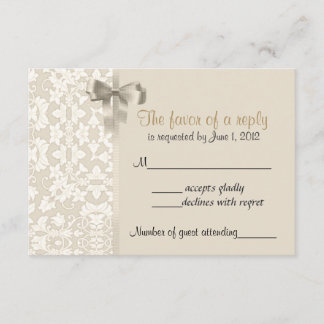 Cartes RSVP Damask Café