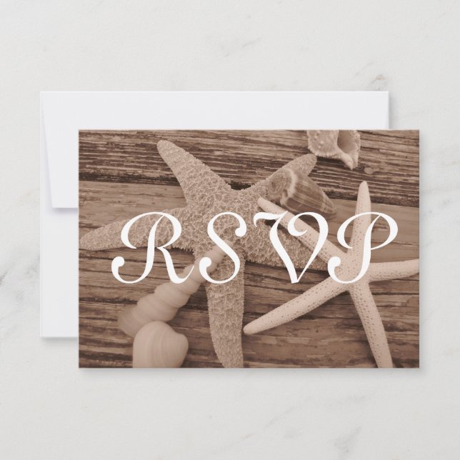 Cartes RSVP de collection Shell (Devant)