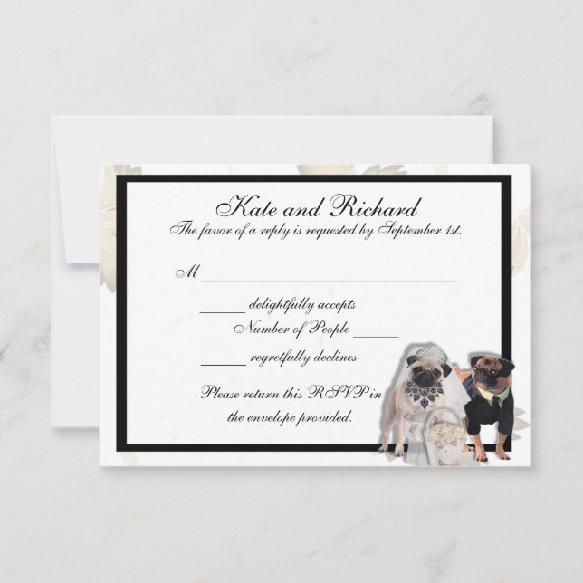 Cartes RSVP de mariage Carlin personnalisées (Devant)