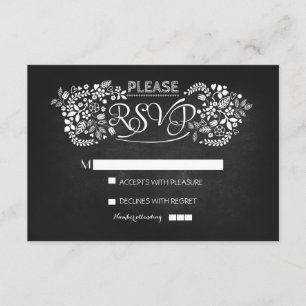 cartes RSVP de mariage Chalkboard