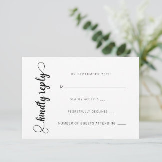 Cartes RSVP de mariage classique moderne