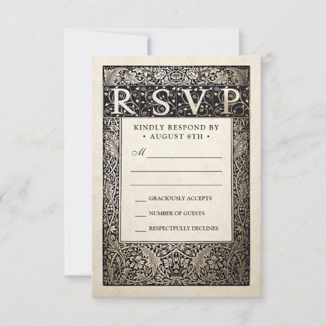 Cartes RSVP de mariage | Collection Ivy de Champag (Devant)