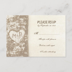 Cartes RSVP de mariage dans l'arbre d'amour