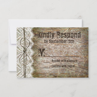 Cartes RSVP de Mariage de Camo Rustique
