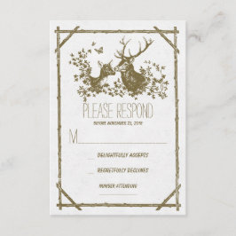 Cartes RSVP de mariage de cerfs rustiques