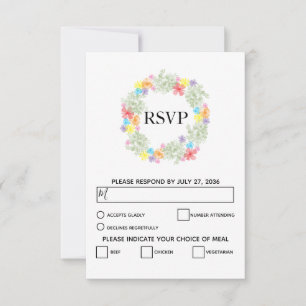 Cartes RSVP de mariage de germes floraux rustiques