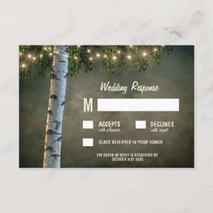 Cartes RSVP de mariage de l'écorce d'oiseaux