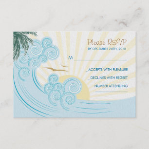 Cartes RSVP de mariage de plage