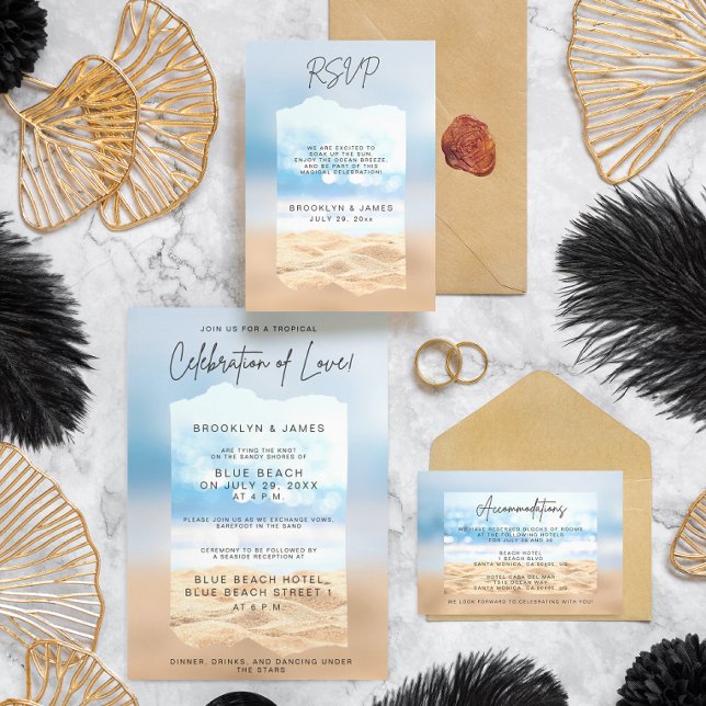 Cartes RSVP de mariage de plage (Créateur téléchargé)