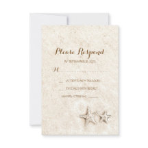 Cartes rsvp de mariage de plage