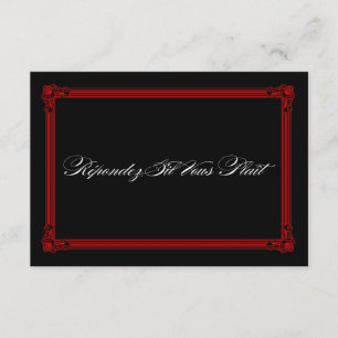 Cartes RSVP de mariage de style Poster rouge et no