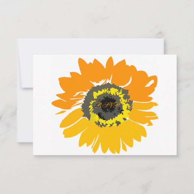 Cartes RSVP de mariage de tournesol rustique (Devant)