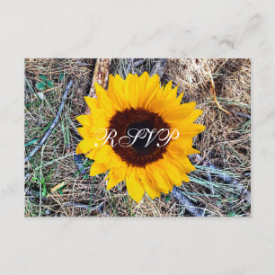 Cartes RSVP de mariage de tournesol rustique