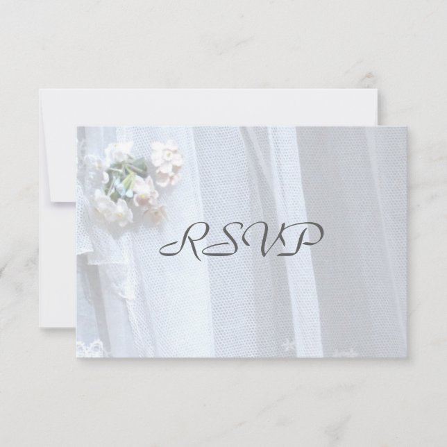 Cartes RSVP de mariage, dentelle Vintage (Devant)