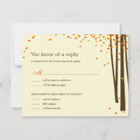 Cartes RSVP de mariage des arbres forestiers - Ora
