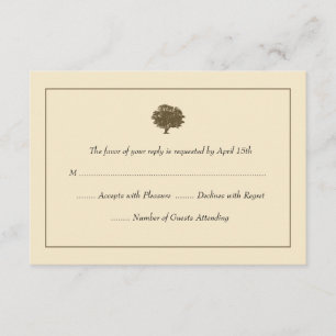 Cartes RSVP de mariage élégant dans l'arbre