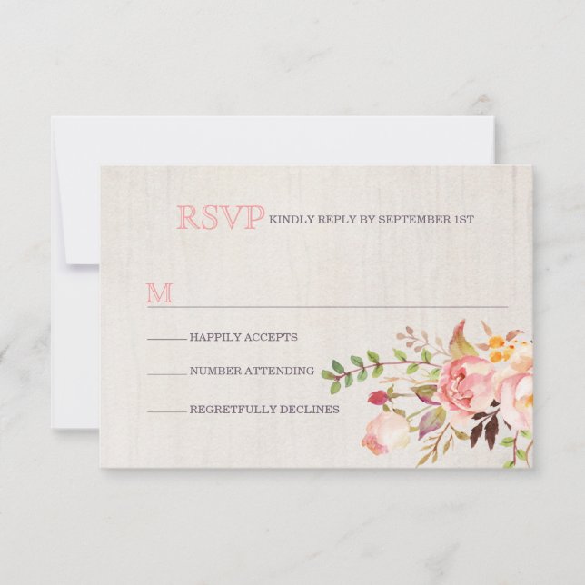 Cartes RSVP de mariage en aquarelle de Bohême (Devant)