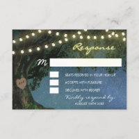 Cartes RSVP de mariage en chêne de coeur sculpté r