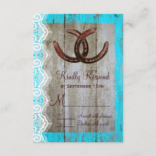 Cartes RSVP de mariage en fer à cheval rustique Tu