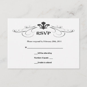 Cartes RSVP de Mariage Fleur de Lis