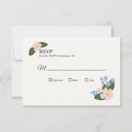Cartes RSVP de mariage Fleur rose